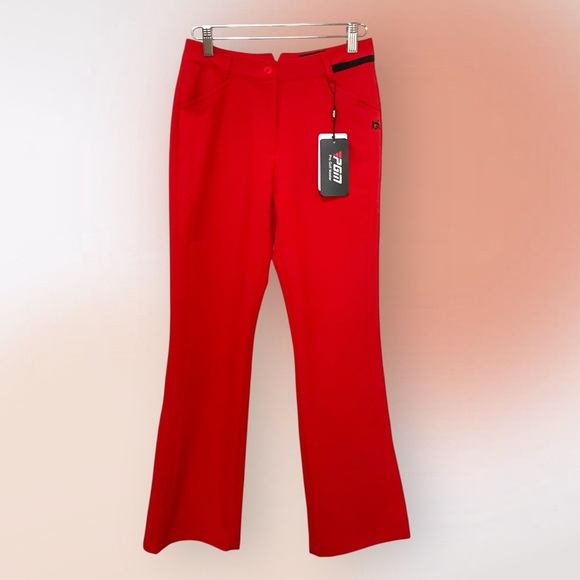 PGM Pro Golf Master Red Moisture Wicking Flared Golf Pants Size S/27 NWT - Picture 1 of 14